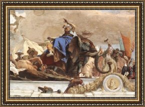 Apollo Framed Paintings - Apollo and the Continents [detail 7] by Giovanni Battista Tiepolo